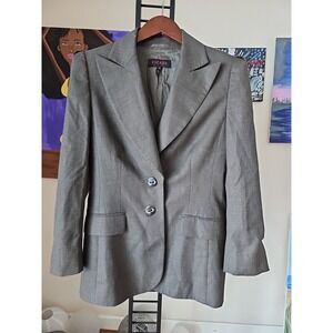 Escada Wool Silk Blend 2 Button Pintuck Shoulder Rear Vent Blazer‎ Size 36